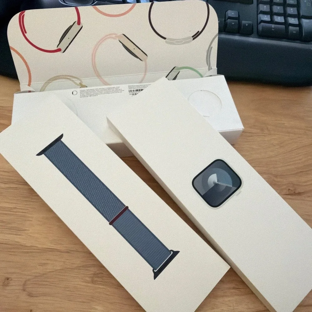 Apple Watch Series 9 41mm (Cellular/GPS) Aluminum Silver S/M Blue Band - Sealed